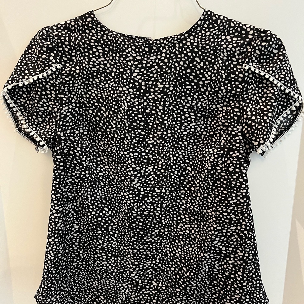 Black and White Polka Dot Women's Top - small